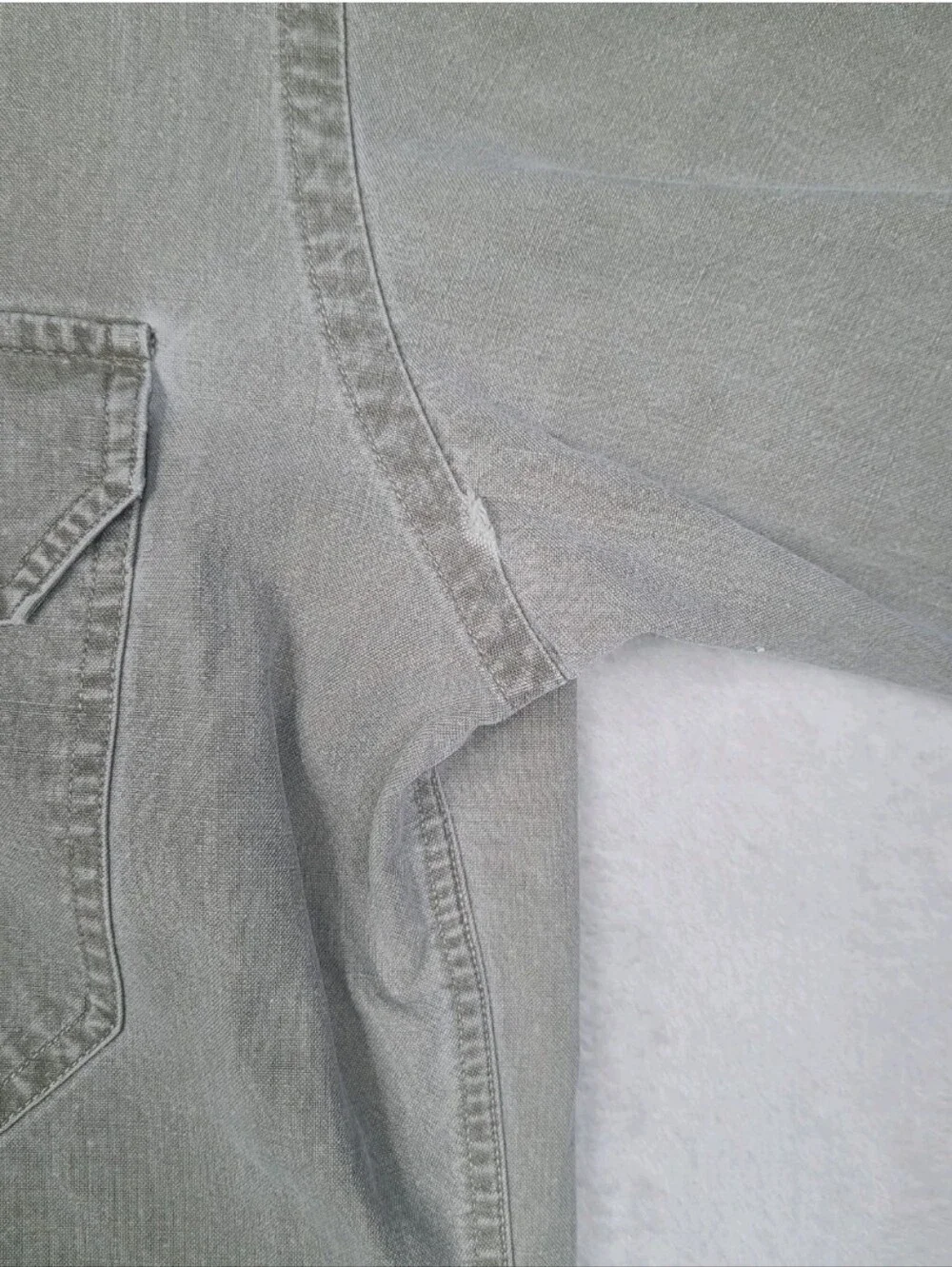 Vintage Banana Republic Mill Valley 80s Safari Shirt Sage Green-Gray Hong Kong M